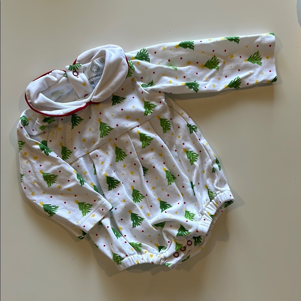 The Proper Peony Festive Tree Print Baby Bubble